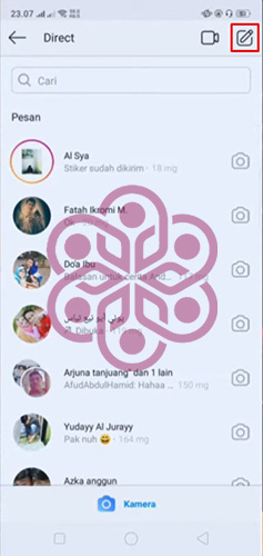 Cara Membuat Grup di IG Klik Icon Pensil