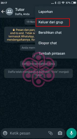 Pilih Keluar Grup