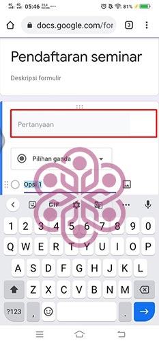 Beri Nama Google Form Pada Kolom Pertanyaan