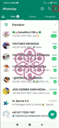 Cara Ganti Nomor WA Tanpa Keluar Grup Ketuk Icon 3 Titik Vertikal