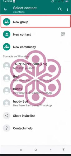 Cara Membuat Grup WA Klik Menu New Group