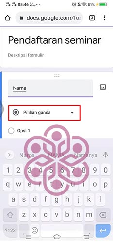 Cara Menambahkan Link Grup WA di Google Form Klik Bar Menu Pilihan Tindakan