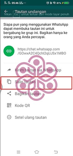 Cara Menambahkan Link Grup WA di Google Form Klik Salin Tautan