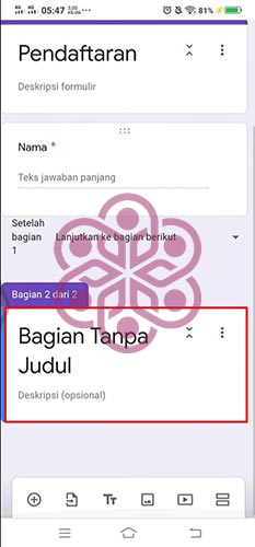 Cara Menambahkan Link Grup WA di Google Form Tekan Bagian Tanpa Judul