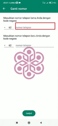 Masukkan Nomor Telepon Lama