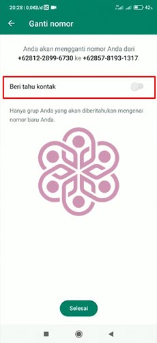 Pemberitahuan Kontak