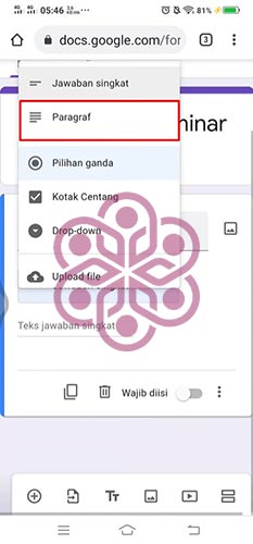 Pilih Opsi Paragraf