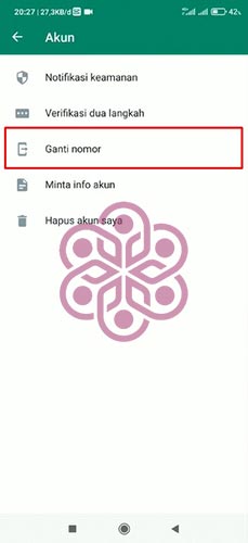 Tap Ganti Nomor