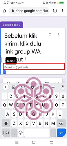 Tekan Kolom Deskripsi