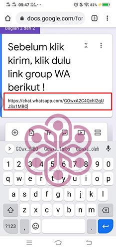 Tempelkan Link grup WA